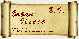Boban Iličić vizit kartica